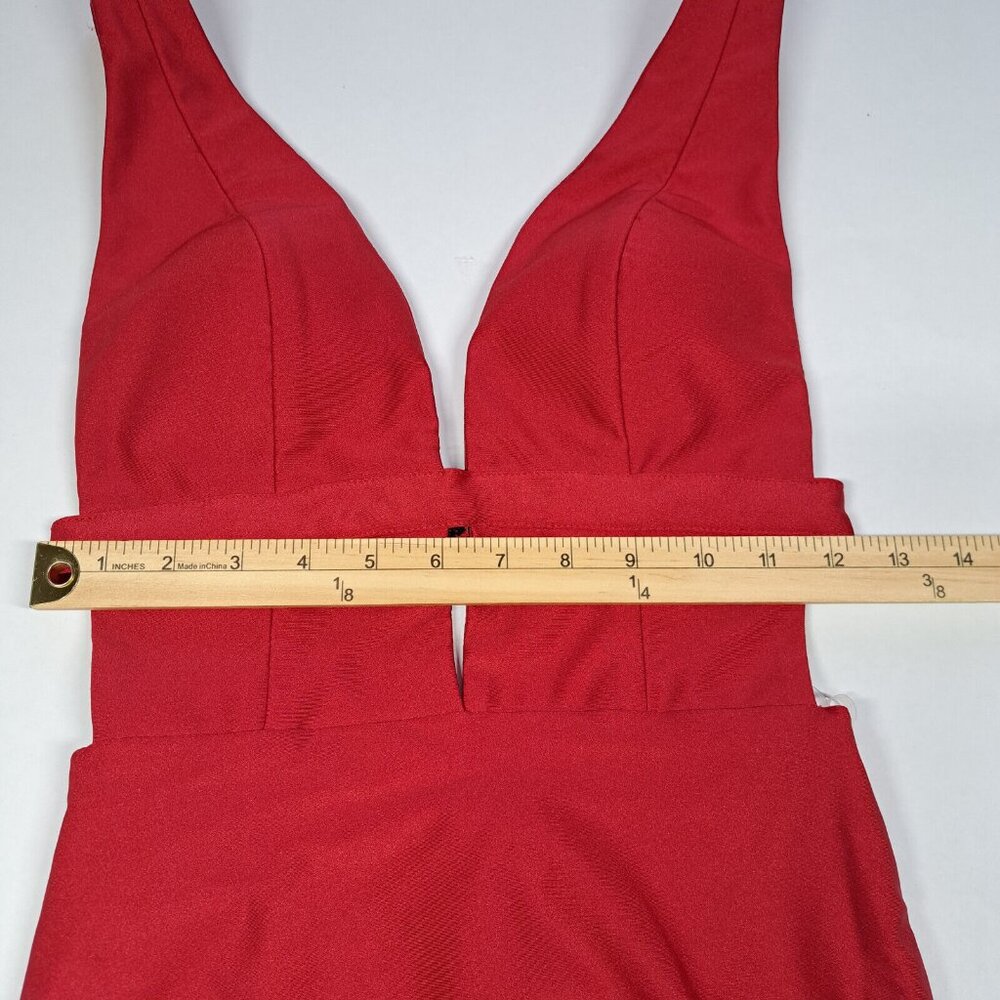 Atria Red Mermaid Prom Dress Gown S Cutout Backless Formal 6539H 4 6 Horsetail - Picture 7 of 10